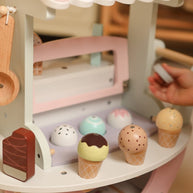 Wooden Ice Cream Shop With Cart