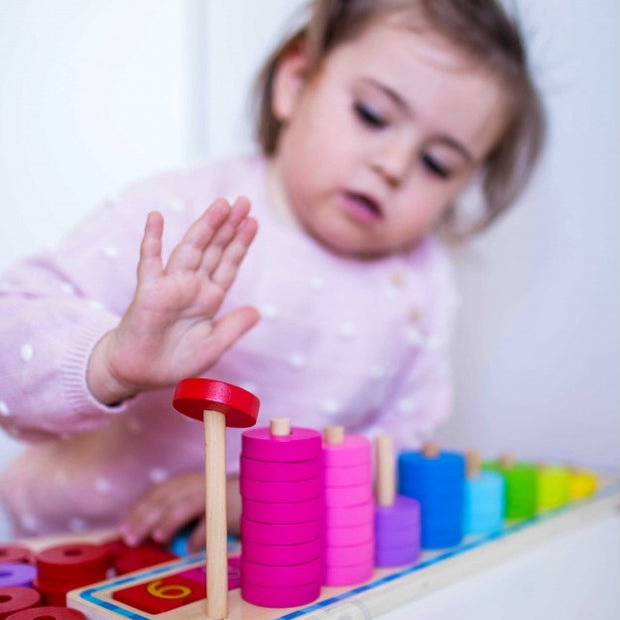 Houten puzzel - leren kleuren en tellen