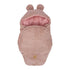 MeowBaby Wikkeldeken Rib Bear in zacht poederroze met geribd corduroy en berenoortjes