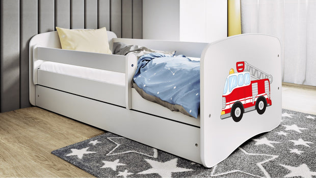 Kocot Kids Junior Bed - Brandweerauto Wit