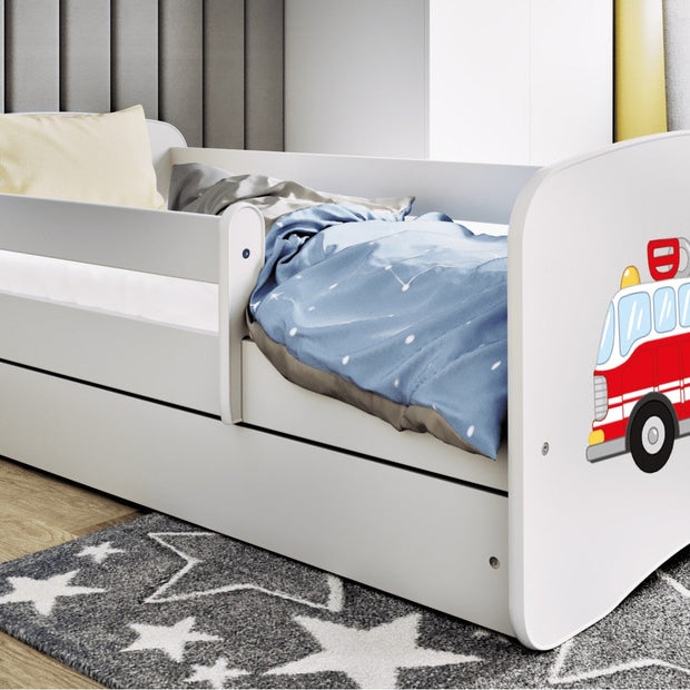 Kocot Kids Junior Bed - Brandweerauto Wit