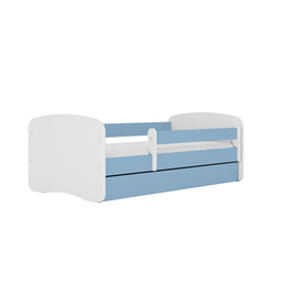 Kocot Kids Junior Bed blauw met zijbeveiliging en praktische opberglade safe en stevig