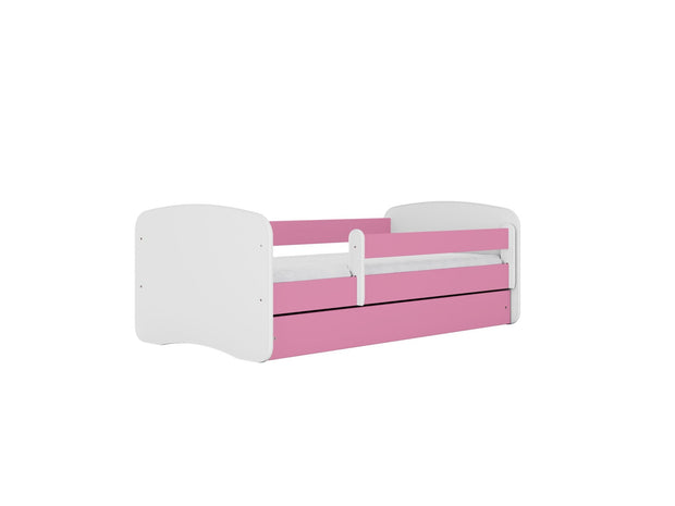 Kocot Kids Junior Bed roze kinderbed met lade en zijbeveiliging, veilig en stijlvol ontwerp