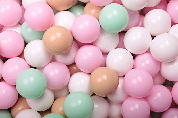 MeowBaby ballen voor ballenbak in beige, mint, wit en pastelroze, 200 stuks