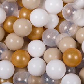 MeowBaby ballen voor ballenbak met 200 stuks in goud, beige, wit en transparant