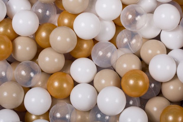 MeowBaby ballen voor ballenbak met 200 stuks in goud, beige, wit en transparant