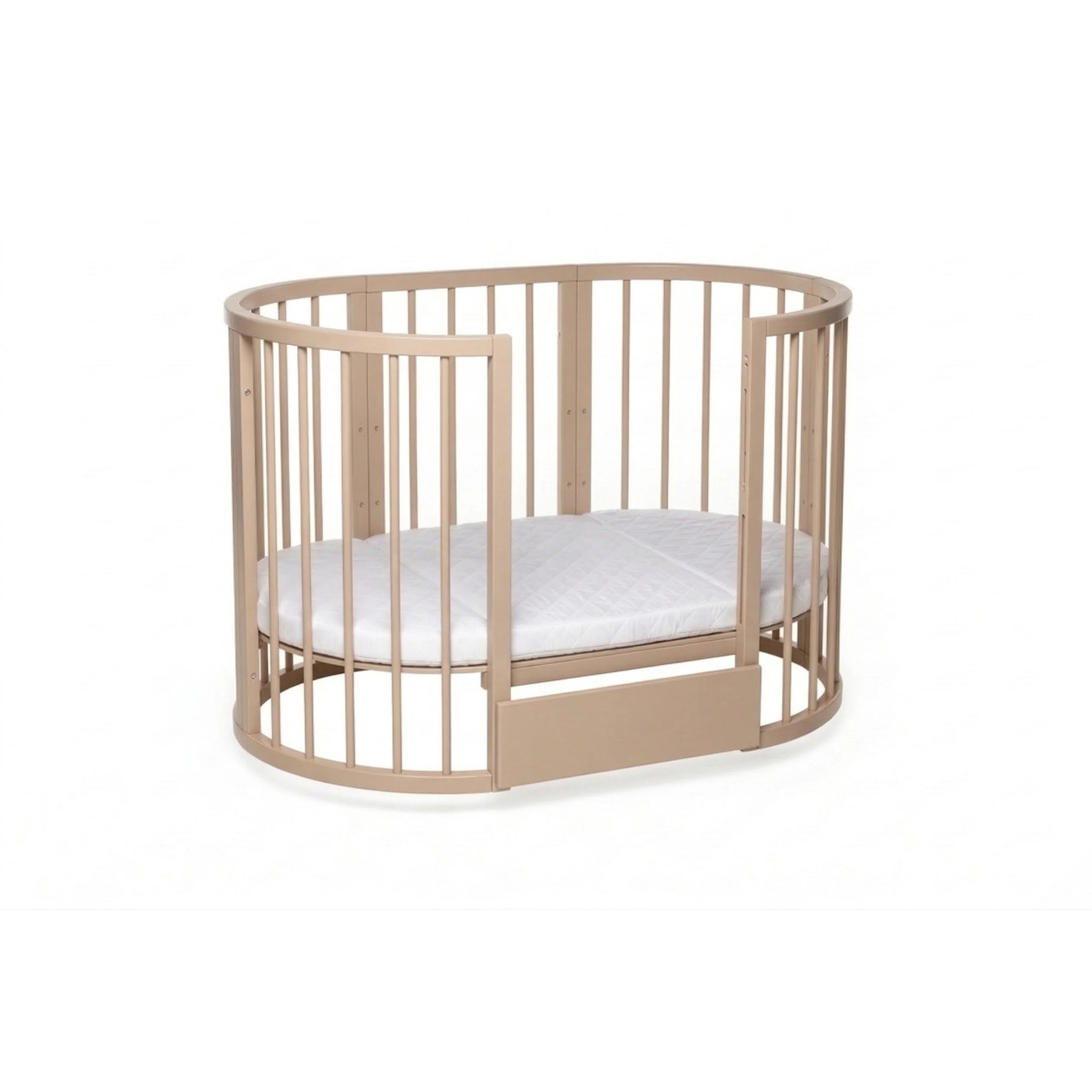 Ledikant OLIN Rond met matras - Cappuccino