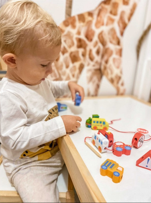 Car Shaped Wooden Threading Blocks 