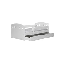 Kocot Kids Junior Bed Julia wit met hartvormige uitsparingen en opberglade onder het bed