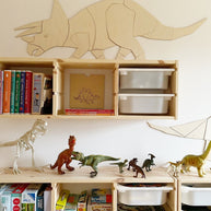 Cut It Now Houten Wanddecoratie Dinosaur Triceratops houten puzzel aan de muur in kinderkamer