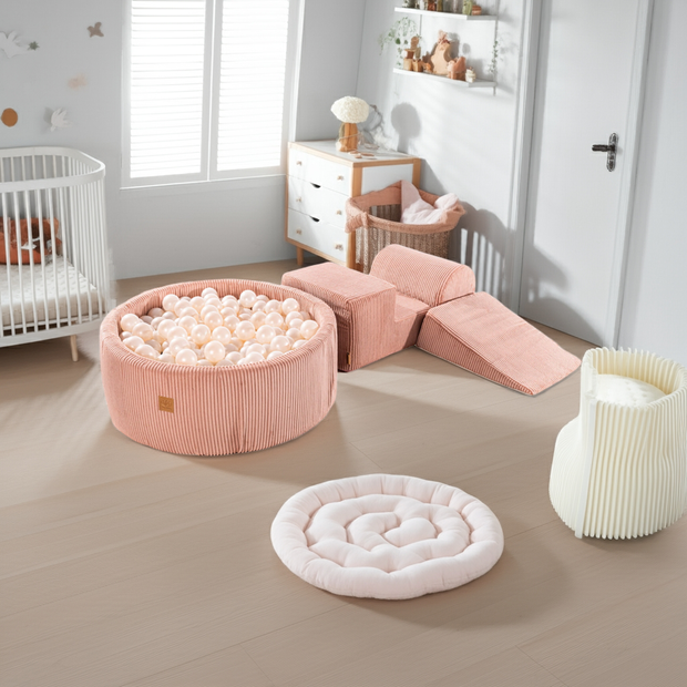 MeowBaby Speelset met Ballenbak Rib Roze - Parelmoer (incl 200 ballen)