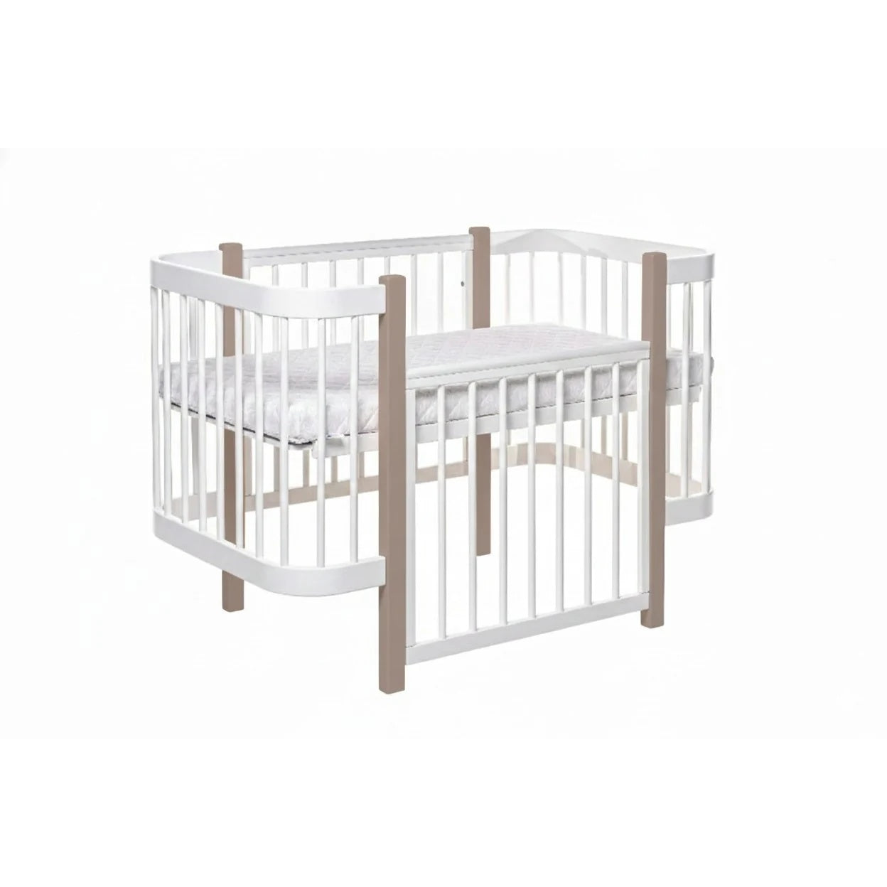 Ledikant ELIN met Dreemsy matras - Cappuccino/Wit