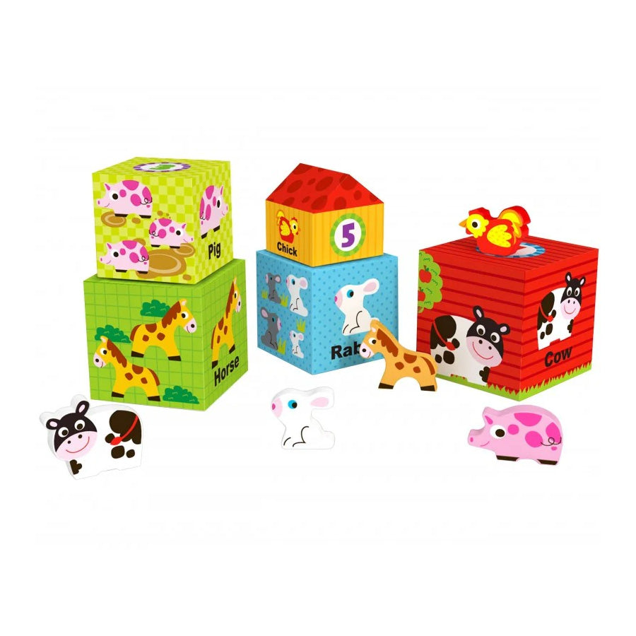 Houten Kubuspuzzel – Boerderij
