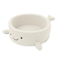 MeowBaby Ballenbak Walvis Bouclé beige met zachte foambasis en speelse vinnen