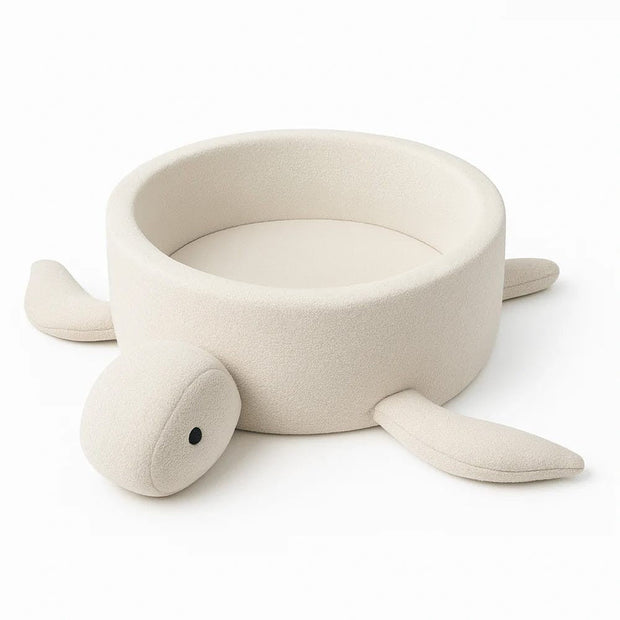 MeowBaby Ballenbak Schildpad Bouclé in zachte Cheesecake Cream Beige kleur