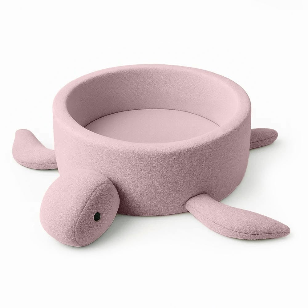 MeowBaby Ballenbak Schildpad Bouclé - Roze, zachte en veilige speelruimte voor kinderen