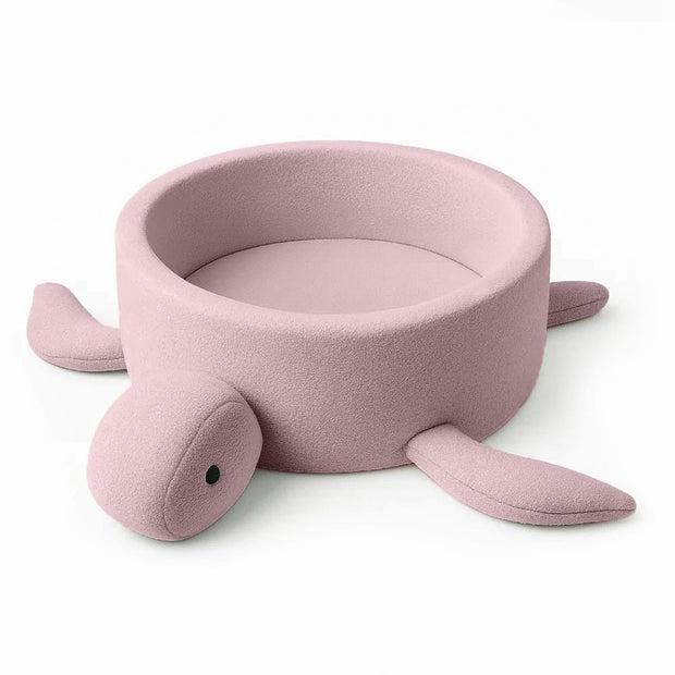 MeowBaby Ballenbak Schildpad Bouclé - Roze, zachte en veilige speelruimte voor kinderen