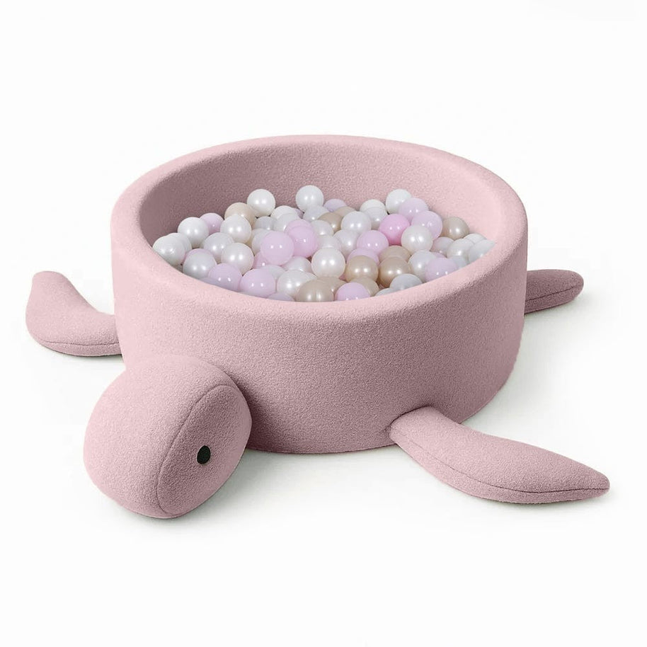 MeowBaby Ballenbak Schildpad Bouclé roze, zacht en veilig voor peuters en kleuters
