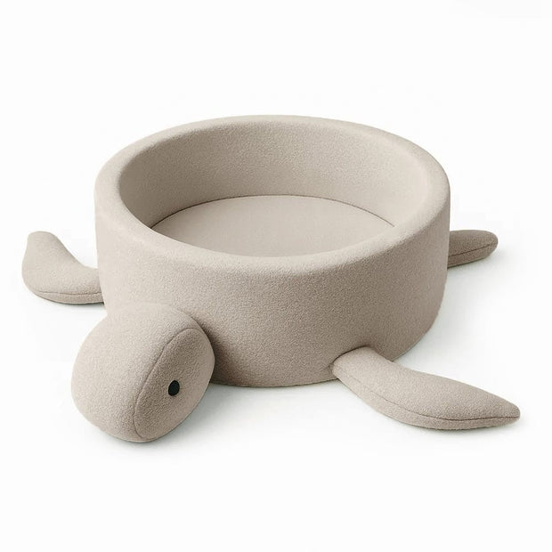 MeowBaby Ballenbak Schildpad Bouclé in zachte oat biscuit beige kleur voor kinderen