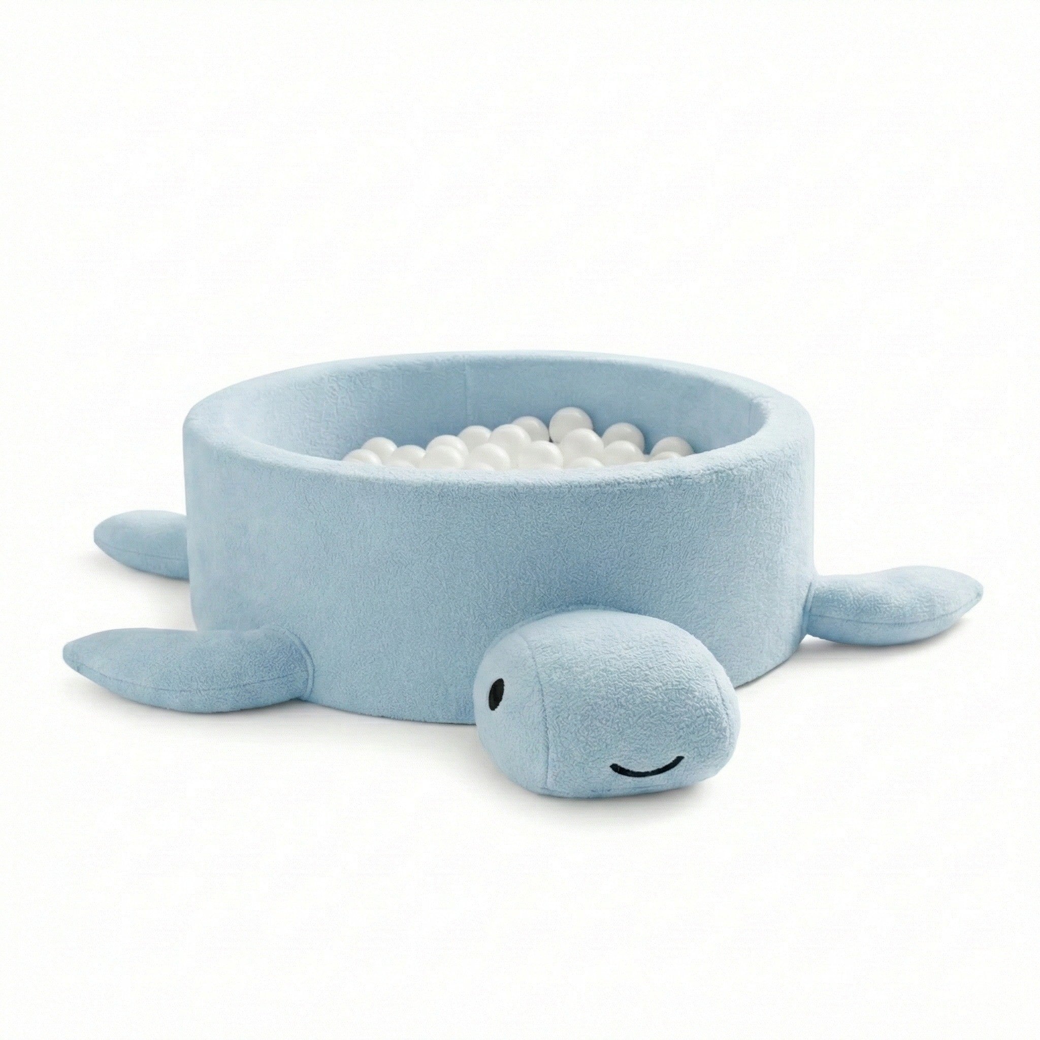 Ballenbak Schildpad Bouclé - Blauw