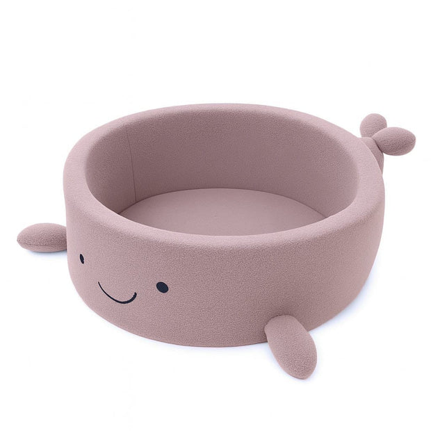 MeowBaby Ballenbak Walvis Bouclé roze zacht en veilig voor kinderlijke ontdekking