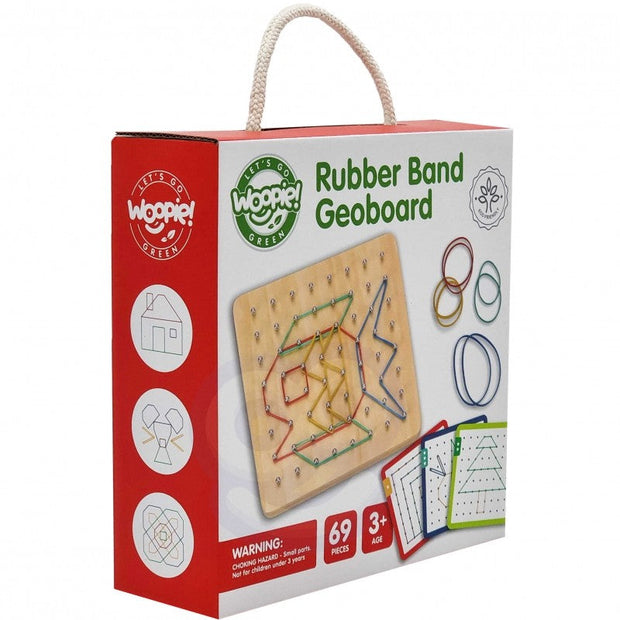 Woopie houten geobord met elastieken en 40 patronen voor educatief spel en motoriek
