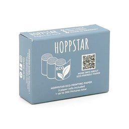 Blauwgrijze Hoppstar doos met papierrollen voor de kindercamera Artist