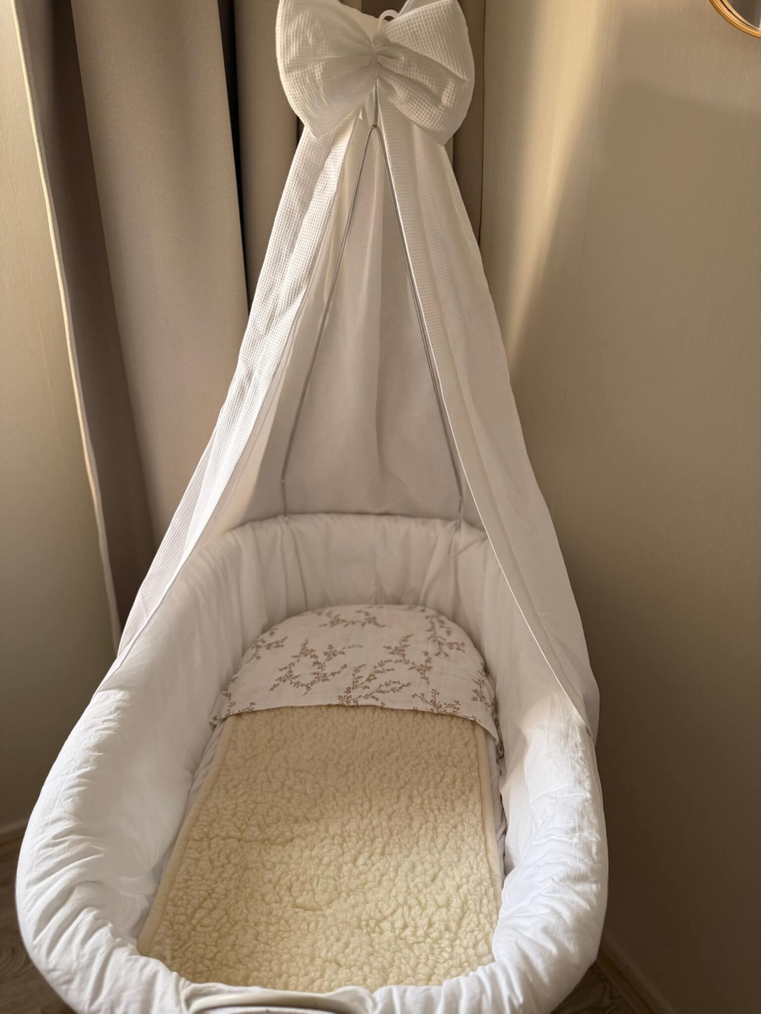 Merino wollen onderlegger wieg