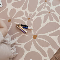 Kids Mealtime Floor Mat, Non-Slip & Waterproof - Daisy Pink