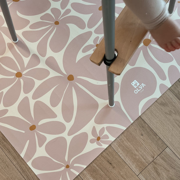 Eetmat antislip & waterproof - Daisy pink