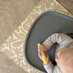 Kids Mealtime Floor Mat, Non-Slip & Waterproof - Daisy Sun