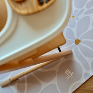 Kids Mealtime Floor Mat, Non-Slip & Waterproof - Daisy Lavender