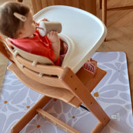 Kids Mealtime Floor Mat, Non-Slip & Waterproof - Daisy Lavender