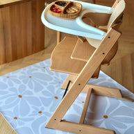 Kids Mealtime Floor Mat, Non-Slip & Waterproof - Daisy Lavender