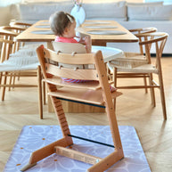 Kids Mealtime Floor Mat, Non-Slip & Waterproof - Daisy Lavender