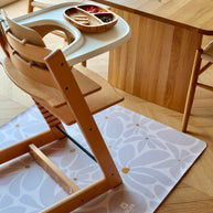 Kids Mealtime Floor Mat, Non-Slip & Waterproof - Daisy Lavender