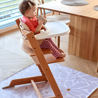 Kids Mealtime Floor Mat, Non-Slip & Waterproof - Daisy Lavender