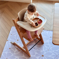 Kids Mealtime Floor Mat, Non-Slip & Waterproof - Daisy Lavender