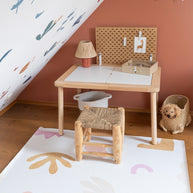 Kids Mealtime Floor Mat, Non-Slip & Waterproof - Organic Beach