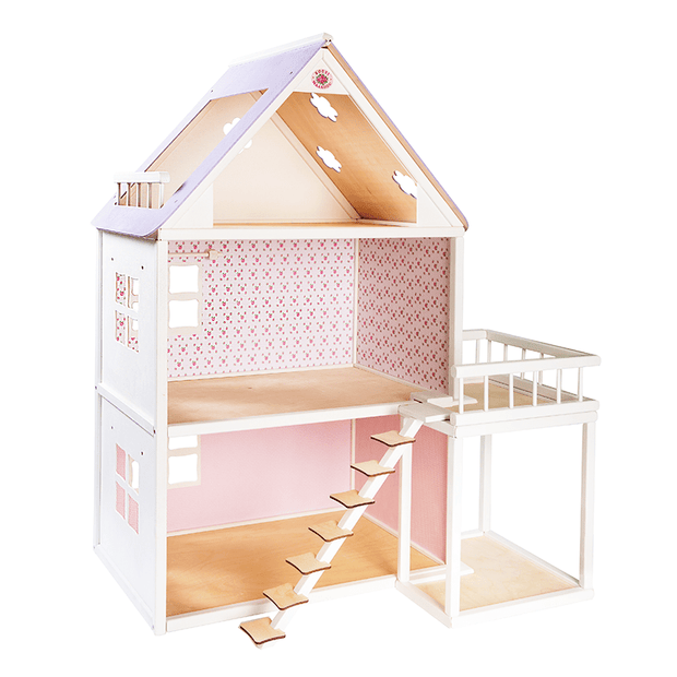 Roosi Poppenhuis Balkon - Roze