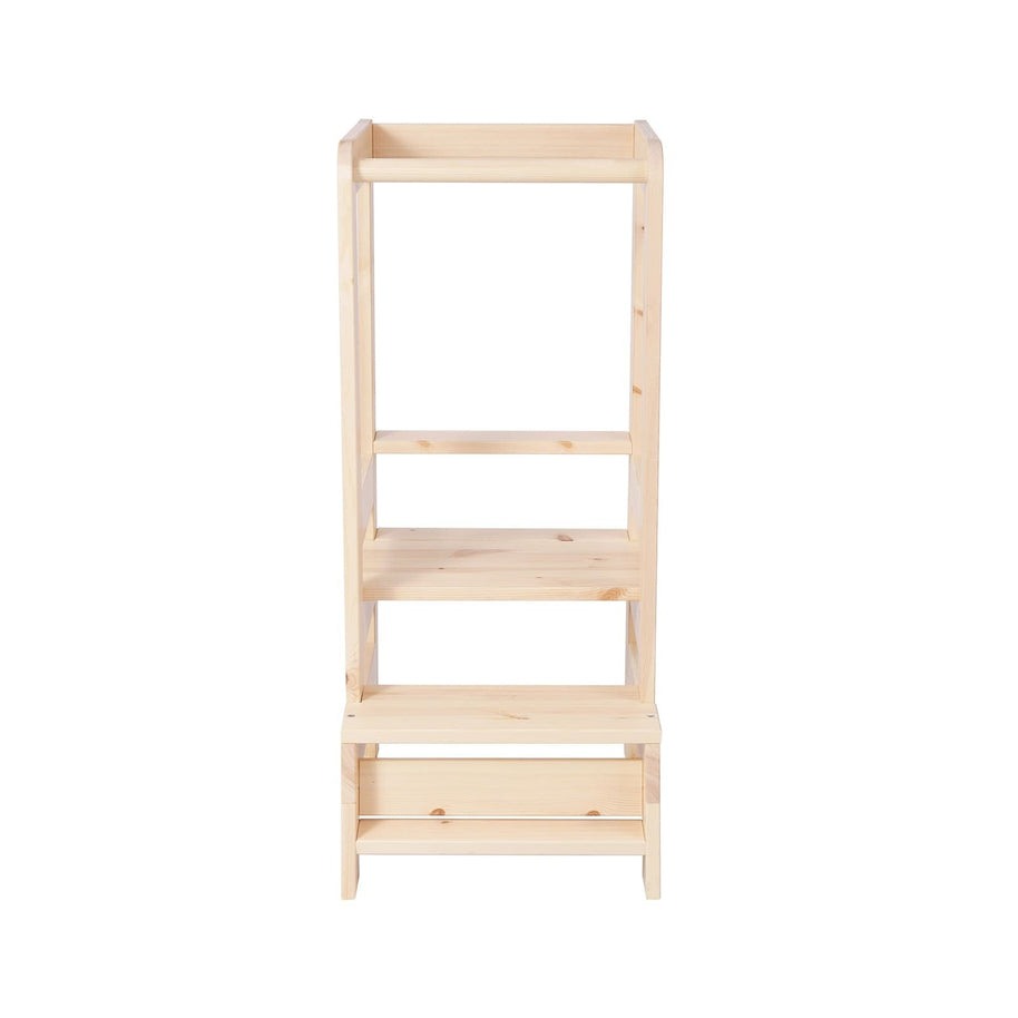 MeowBaby Houten Learning Tower keukenhulp met verstelbaar platform van grenenhout