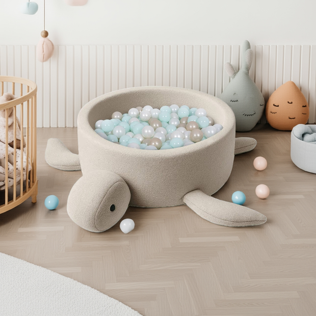MeowBaby Ballenbak Schildpad Bouclé - Oat Biscuit Beige