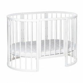 Ovaal babybed OLIN met matras en verlaagde zijwand