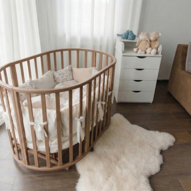 Ledikant OLIN Rond met matras - Cappuccino