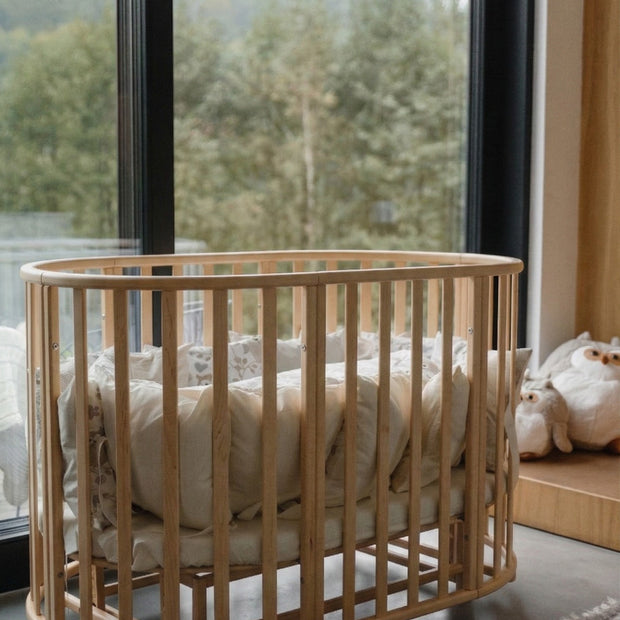 Ledikant OLIN Rond met matras - Naturel