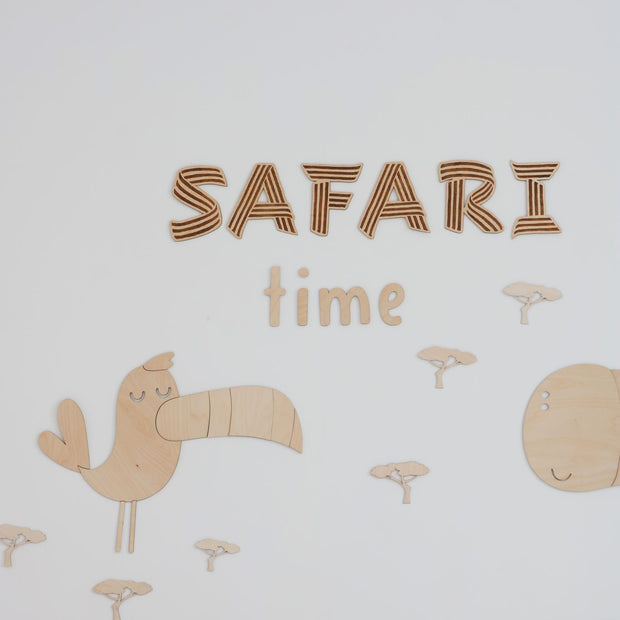 Cut It Now Houten Wanddecoratie Safari Toekan in natuurlijke houten tinten aan muur