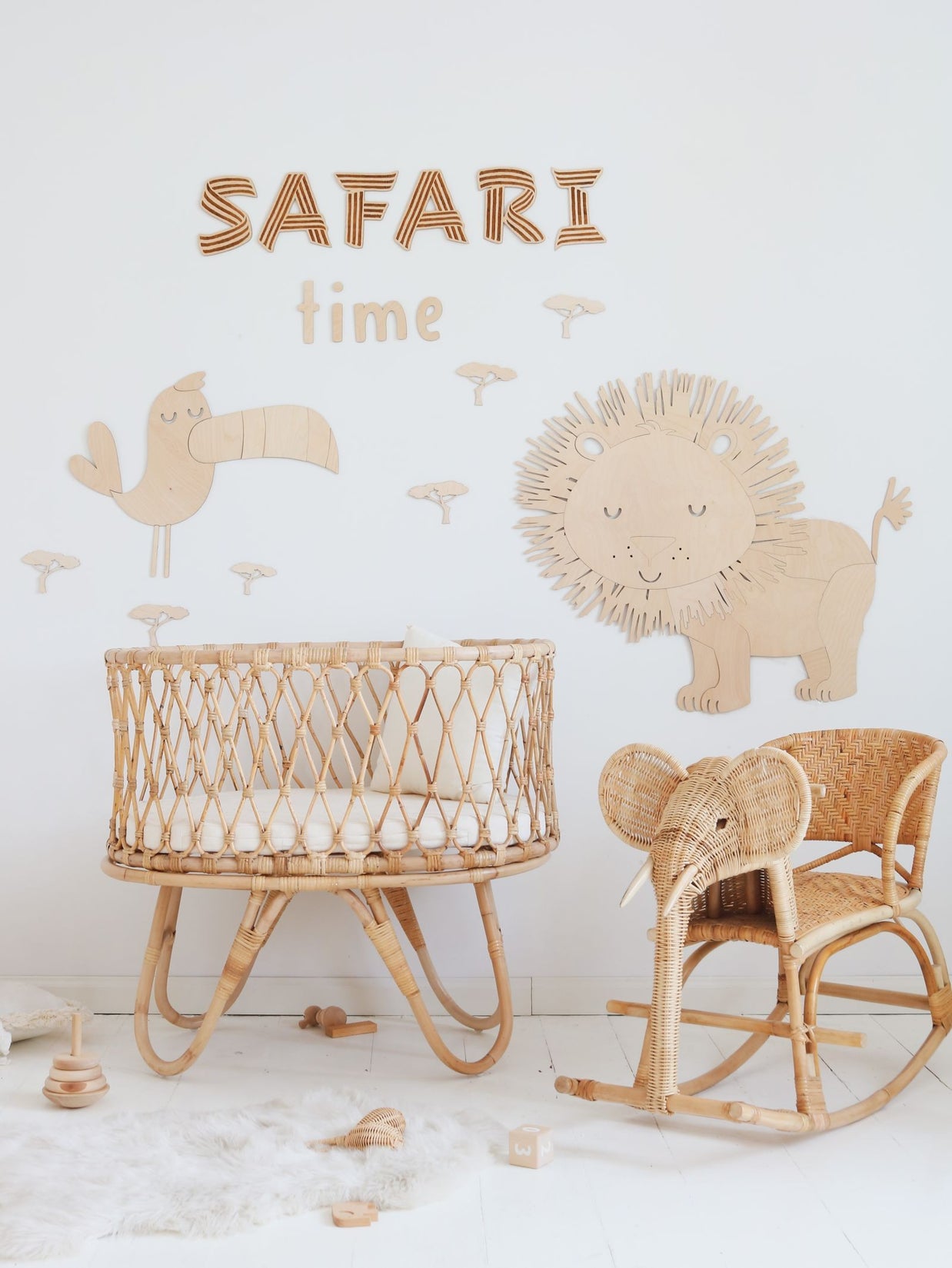 Cut It Now Houten Wanddecoratie - Safari Toekan in kinderkamer met safari thema