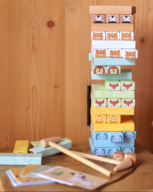 Shaky Tower Skill Game With Animals