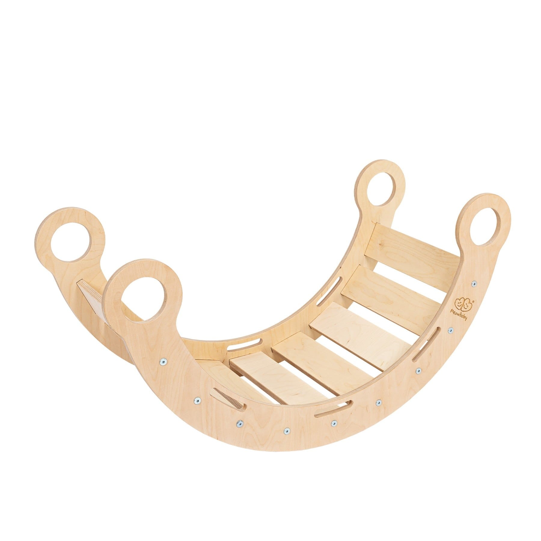 Snug Rocker for Kids - Natural With Beige Pillow