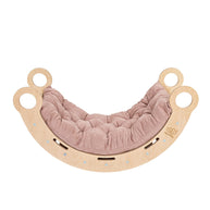 MeowBaby houten schommelstoel voor kinderen met zacht roze kussen en stevige handgrepen